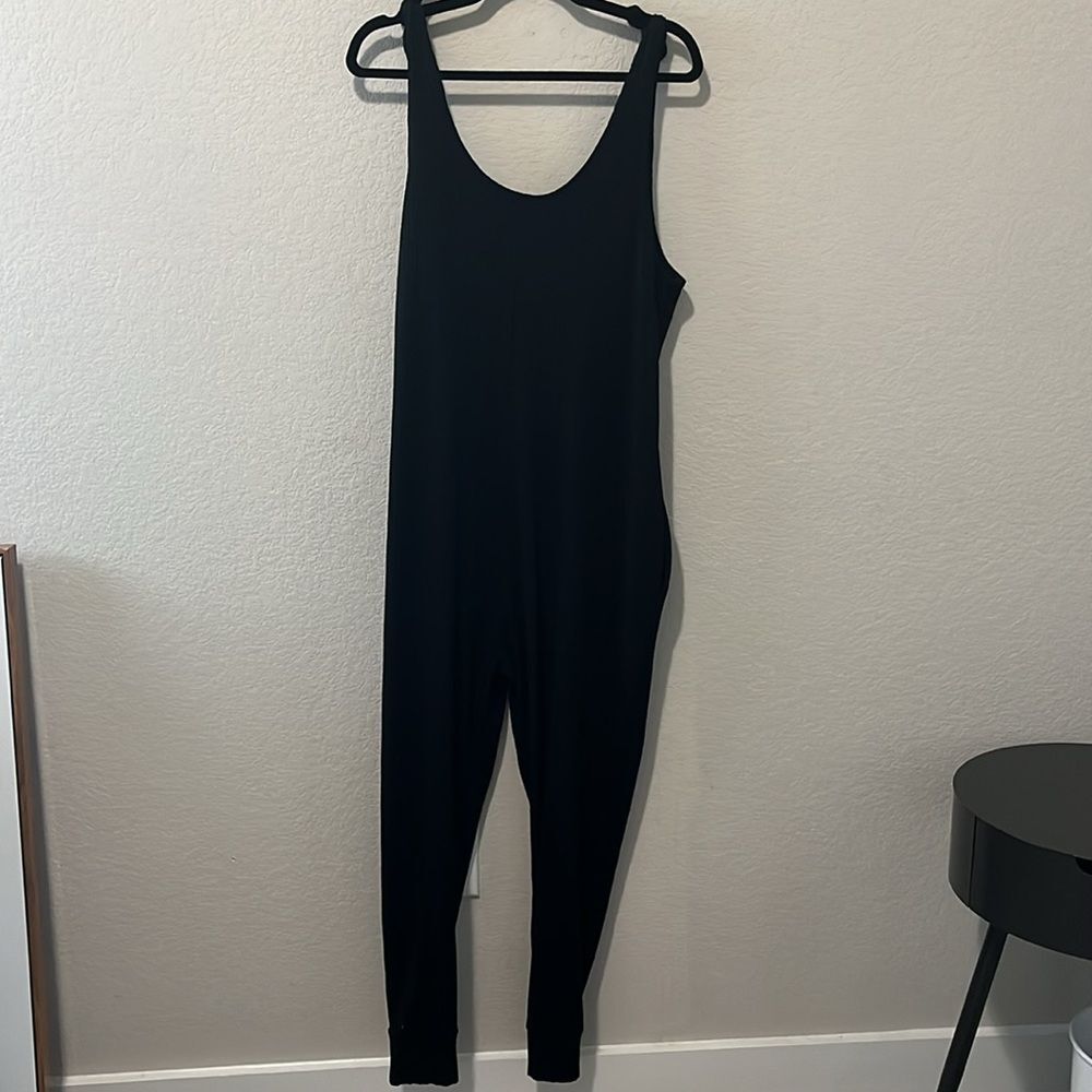 SMASH + TESS Knot Your Average Romper w Tie Up Straps, Black Ribbed, Size L - Picture 8 of 9